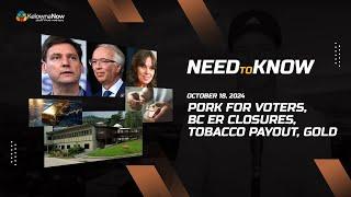 Pork for voters, BC ER closures, tobacco payout, gold.                Need to KNow with Jim Csek