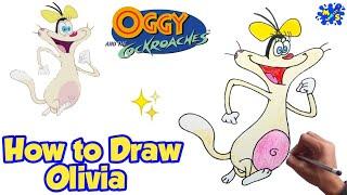 How to draw Olivia from Oggy and the cockroaches | Easy Step by Step Drawing