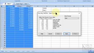 Performing a one-way ANOVA in SigmaPlot 13