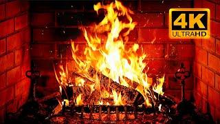  Cozy Fireplace 4K (12 HOURS). Fireplace with Crackling Fire Sounds. Fireplace Ambience