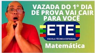 1° DIA DE PROVA VAZOU ESTA QUESTÃO DE MATEMÁTICA DO ETE