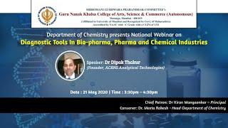 National Webinar "Diagnostics tools in Bio-pharma, Pharma and Chemical Industries" (Day 1)