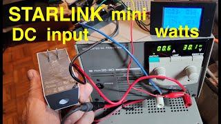 STARLINK Mini Test watts versus DC voltage stock 50 ft  Kikusui Pan