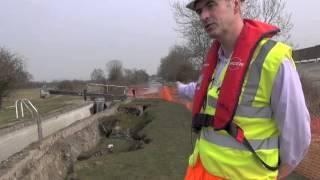 Historic lock on the Grand Union Canal Collapsed