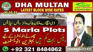 DHA Multan 5 Marla Plots Block-wise Rates | 5 Marla Plots are available at low rates in DHA Multan