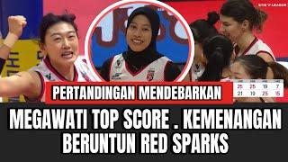 TOP SCORE MEGAWATI RED SPARKS MENANG DRAMATIS FANS KOREA INDONESIA BERGEMBIRA 3 : 2 Ai PAPPER