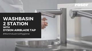 Washbasin 2 STATION with DYSON AIRBLADE TAP | ROSER GROUP