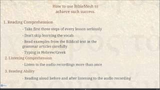 BibleMesh Webinar: "Success in Studying Biblical Languages"