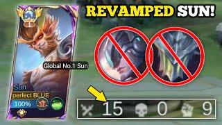 15 KILLS! | REVAMPED SUN W/ TANK EMBLEM IS BROKEN! | SUN BEST BUILD -MLBB‼️