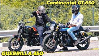 Royal Enfield GUERRILLA 450 vs GT 650 | Drag Race | 1st on YOUTUBE