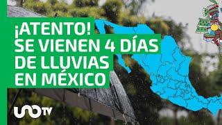 Se vienen tormentones: 4 días de lluvias intensas en estos estados