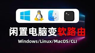 【全网最全】Windows、Linux、MacOS充当软路由，无需刷入openwrt，闲置电脑自带操作系统直接变身旁路由方法大全，无需繁琐操作，简单实用，关键时刻能起大作用