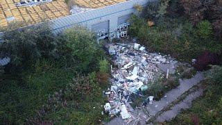 Milton Keynes - Abandoned, decaying and destroyed buildings on industrial site.