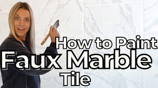 HOW TO PAINT FAUX MARBLE TILE | DIY HOME RENOVATION