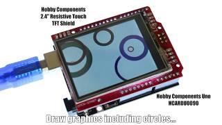 Hobby Components 2.4" TFT Shield Demonstrating HCDisplay Library