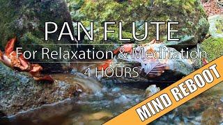 Slow Water Stream and Pan Flute for Meditation and Relaxation | Mind Reboot 4 Hours - HD & 4K