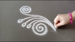 daily use rangoli || rangoli || rangoli design || rangoli kolam || muggulu || freehand rangoli