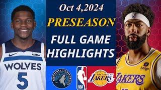 Minnesota Timberwolves vs Los Angeles Lakers Full  Game  Oct 4,2024 | NBA TODAY | NBA HIGHLIGHTS .