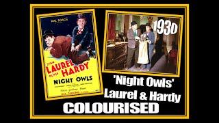 'Night Owls' LAUREL & HARDY FILM COLOURISED 1930