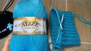 2. Бирюзовый свитер | Реглан сверху | пряжа Alize Angora Gold | #color 164 #knitting #yarn