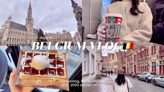 Belgium travel vlog｜ sightseeing in Brussel, Brugge｜beautiful scenery, sweets, foods