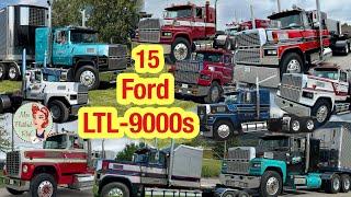 15 Ford LTL 9000 Semis Driving Around at Truck Shows