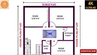 HOUSE PLAN 27' X 29’ / 783 SQ.FT / 87 SQ.YDS / 73 SQ.M / 87 GAJ / GHAR KA NAKSHA