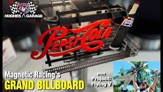 The Grand Billboard + Flying V - Hughes Garage SCA Ep 25 #slotcarscenery #slotcars #magneticracing