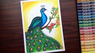 How To Draw A Peacock / Peacock Drawing Very Easy Step By Step / Drawing Of Nature