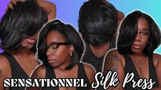 NEW! Sensationnel Y-Part Kinky Chic Bob Wig GLUELESS Quick Install SILK PRESS Synthetic Wig