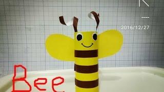 Crafts bee with paper roll/Diy for kid