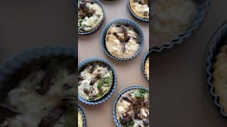 Spinach, Mushroom, Feta Cheese Egg Muffins #recipe #vegetarian #food #egg #mealprep #mealprepideas