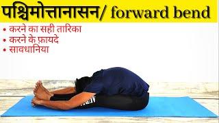 Paschimottanasana | Seated forward bend pose | yoga for beginners | benefits | in hindi | kaise kare