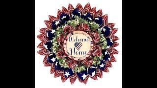 PATRIOTIC WELCOME HOME WREATH TUTORIAL by CRAFTY CREATIONS BY CV