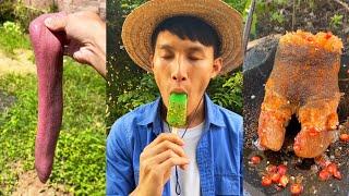 Slate baked ice cream| Chinese Mountain Forest Life and Food #Moo TikTok#FYP