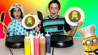 PANCAKE ART CHALLENGE!! - MINIONS EDITION