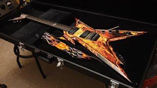 Dean Razorback Explosion Dimebag Darrell Pantera Dime Flames Signature Guitar Up Close Video Review