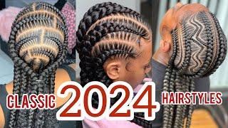 New & Classic Braids Hairstyles 2024 |Black Girl Hairstyles |All Back Ghana waving Braids Hairstyles