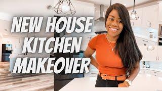 NEW HOUSE EXTREME KITCHEN TRANSFORMATION: Painting Cabinets, Under Cabinet Lights, ON A BUDGET! VLOG