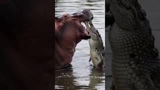 Hippo Crushes Crocodile in Brutal Swamp Battle 