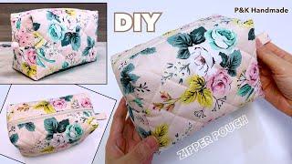 DIYZIPPER POUCH SEWING TUTORIAL | MAKING MAKE - UP BAG  EASILY AT HOME |