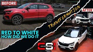 KUSHAQ : Full body colour change-RED TO WHITE || CAR SQUAD INDIA