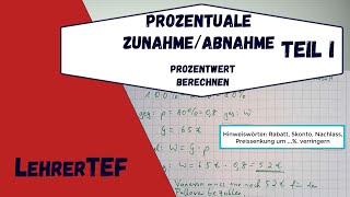 Prozentuale Zunahme und Abnahme 1 - Prozentwert gesucht - Prozentrechnung