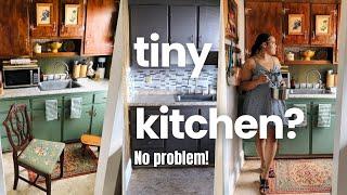 SMALL KITCHEN TRANSFORMATION | Start to Finish Makeover | Thrifted Cottagecore Kitchenette