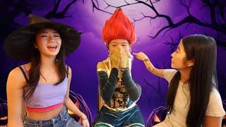 My sister’s EXTREME HALLOWEEN TRANSFORMATIONS!!