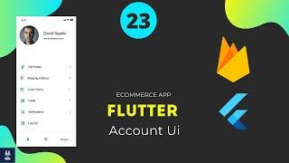 Flutter E Commerce App Menu Account UI  | بالعربي