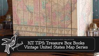 Kit Tips Tutorial: Treasure Box Books, Vintage USA Maps Travel Adventure Faux Book Box