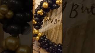 beautiful black and golden decor for birthday | order now|  top decor idea for birthday  | order now