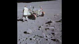 Apollo 16 - astronaut John Young falling down on the Moon 1972