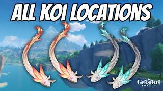 All Golden Koi and Rusty Koi Locations Genshin Impact